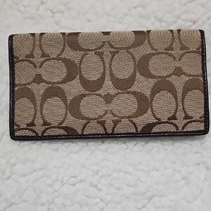 Coach Brown and Tan Signature Card Holder